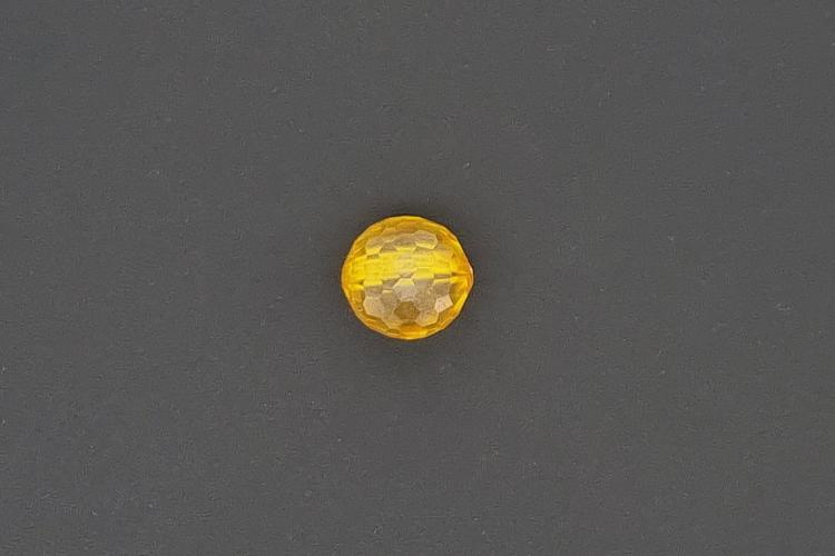 Cubic Zirconia Beads colour yellow AAA-Quality, round approx. Ø10mm, hole approx. Ø1,4mm