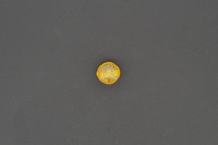 Cubic Zirconia Beads colour yellow AAA-Quality, round approx. Ø8mm, hole approx. Ø1,0mm