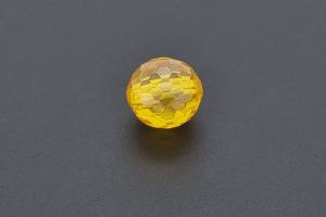 Cubic Zirconia Beads colour yellow AAA-Quality, round approx. Ø10mm, hole approx. Ø1,4mm