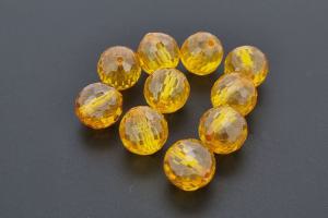 Cubic Zirconia Beads colour yellow AAA-Quality, round approx. Ø10mm, hole approx. Ø1,4mm