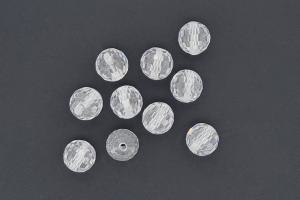 Cubic Zirconia Beads colour white AAA-Quality, round approx. Ø10mm, hole approx. Ø1,4mm