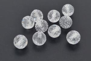 Cubic Zirkonia Kugeln facettiert, Farbe weiss, ca. Ø10mm, AAA-Qualität, Bohrung ca. Ø1,4mm