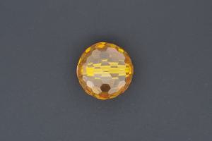 Cubic Zirconia Beads colour yellow AAA-Quality, round approx. Ø20mm, hole approx. Ø1,9mm