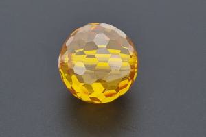 Cubic Zirconia Beads colour yellow AAA-Quality, round approx. Ø20mm, hole approx. Ø1,9mm