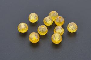 Cubic Zirconia Beads colour yellow AAA-Quality, round approx. Ø6mm, hole approx. Ø0,8mm